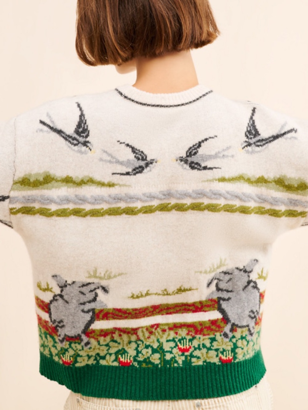 RARE Anthro Meadows Countryside Wool Women's Crewneck Sweater - Picture 2 of 5